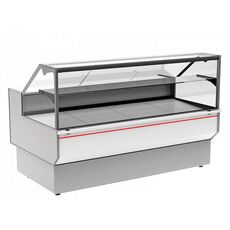 Витрина холодильная Polus GC95 SV 1,5-1 (ВХСр-1,5 Carboma GC95) (0011-9003 боковины серые, декор белый)