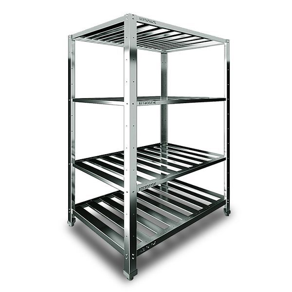 Стеллаж производственный Restoinox СТПР-8/4-ЭЦ с решётчатыми полками