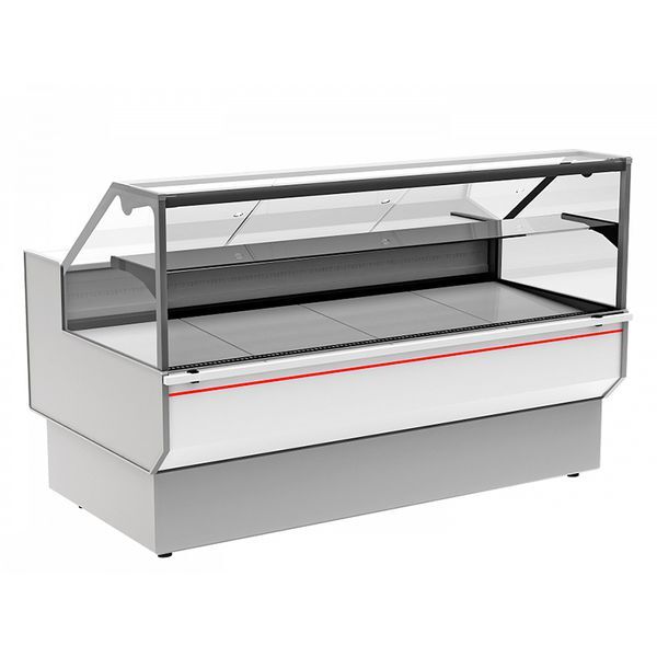 Витрина холодильная Polus GC95 SV 1,5-1 (ВХСр-1,5 Carboma GC95) (0011-9003 боковины серые, декор белый)
